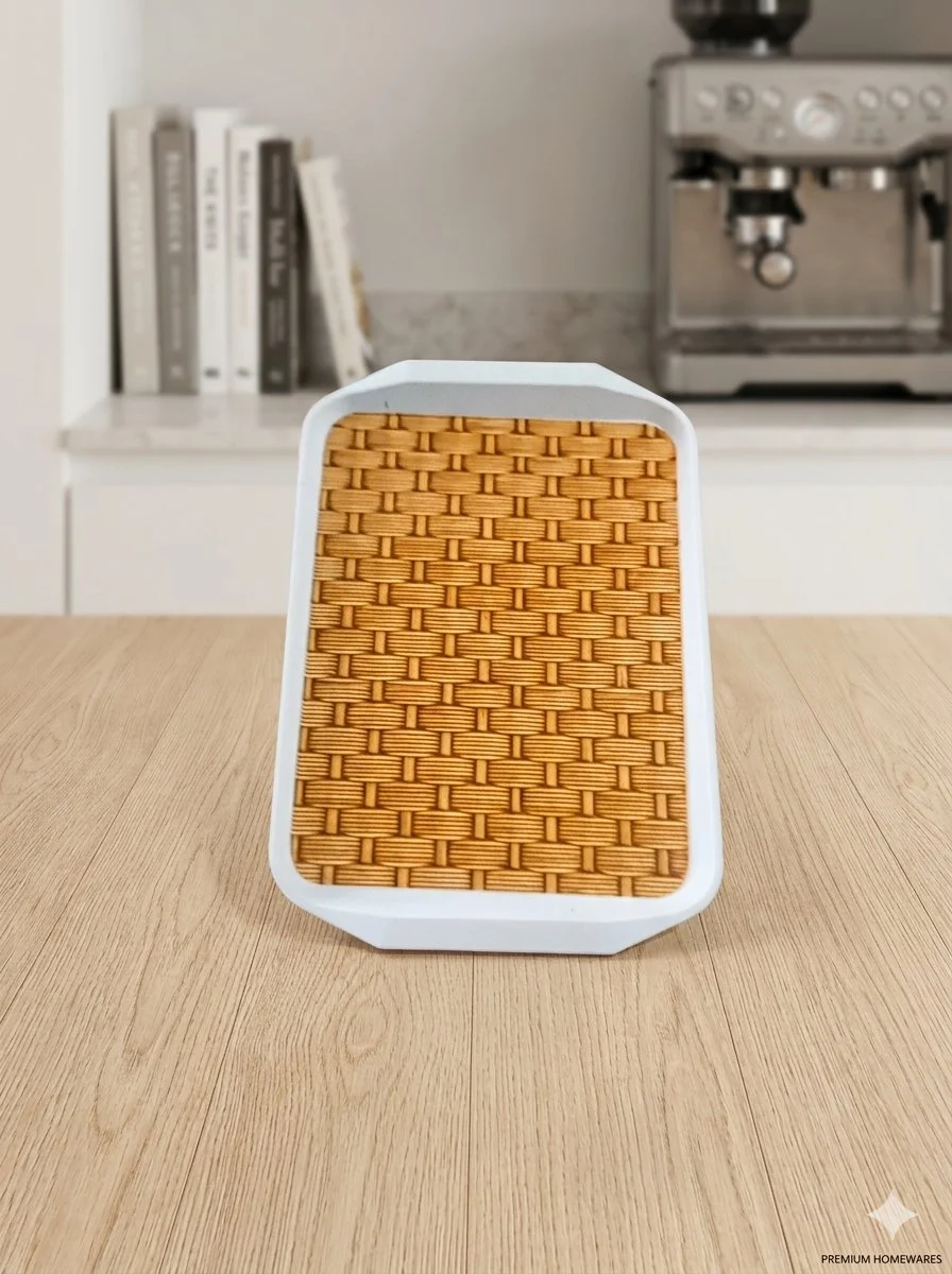 WHITE AND BUTTER TRAY 13x9